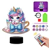 (US Local)Unicorn Diamond Painting Night Light Diamond Art Lamp Home Decoration Craft Kit