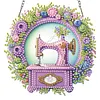 4Pcs Diamond Painting Sewing Machine Window Pendants Suncatcher Hanging Kits for Home Porch Farmhouse