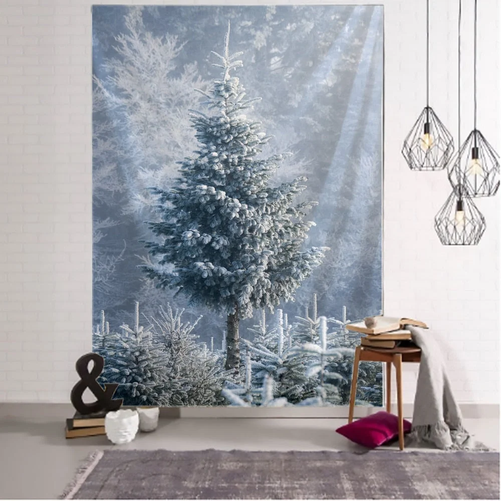 Christmas Tree Art Home Wall Hanging Tapestry Wall Ornamentation Christmas Wall Decor Home Decor Snow for Dorm Room Xmas