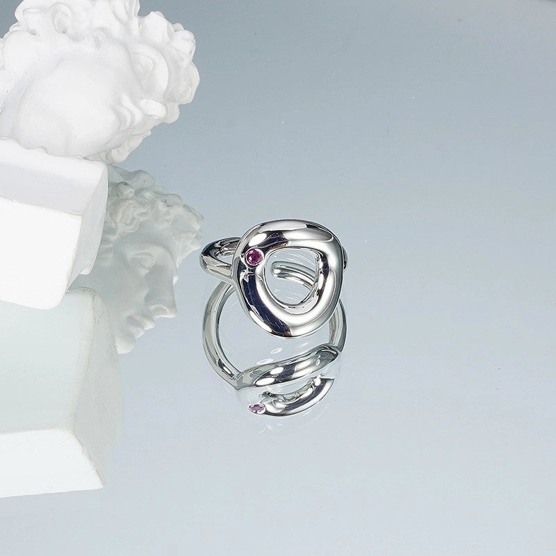 Copper Gold Plated Silver Plated Elegant Luxurious Romantic Asymmetrical Inlay Square Zircon Open Rings