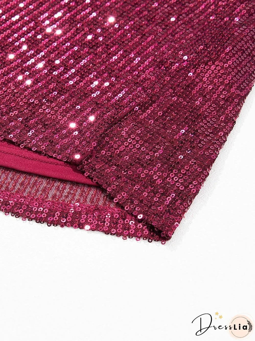 Chic Burgundy Sequin Blouse