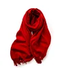 Plain Colors Tassels Unisex Scarf Team Event Anniversary Shawl