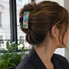 Green Flowers DIY Diamond Painting Claw Clips for Adults Beginners Diamond Art Western Hair Clips Anti-Slip Design for Women Long Short Hairstyle Jewelry Supplies