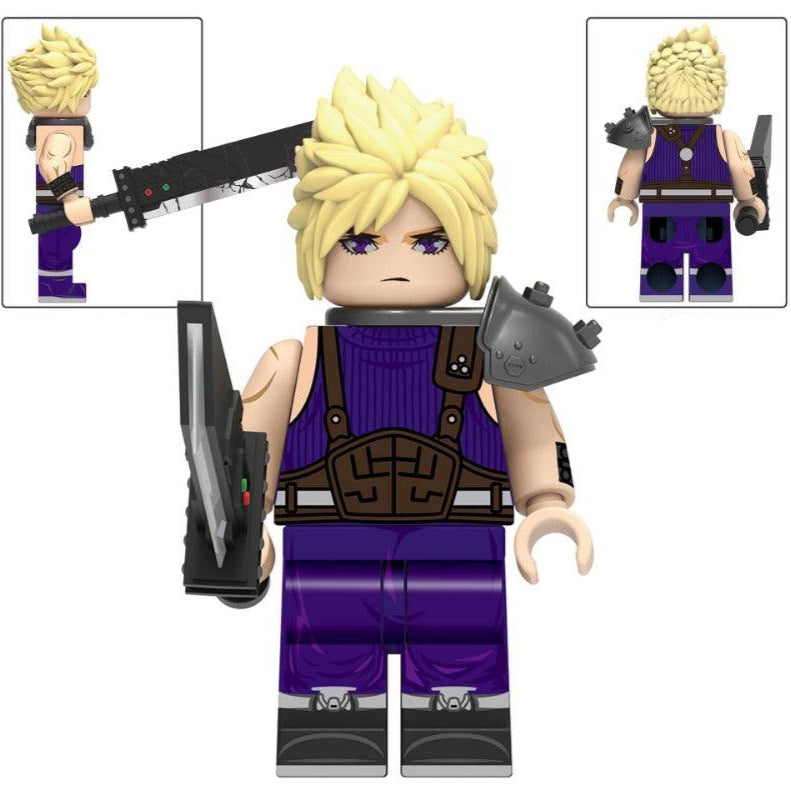 Cloud Strife from Final Fantasy VII Custom Minifigure Minifigure Bricks monstertoys
