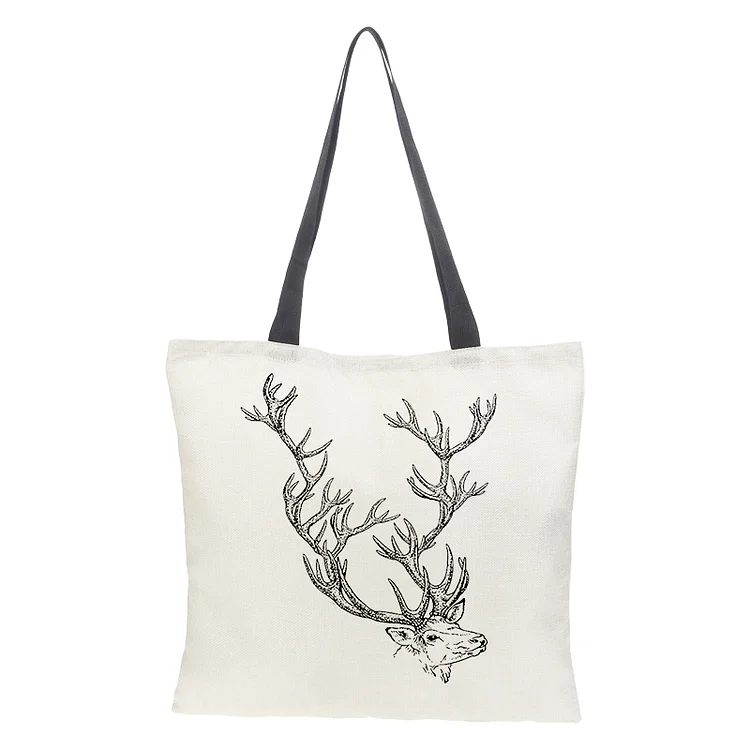 Linen Eco-friendly Tote Bag - Deer