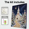 (30x40cm)Christmas Church Pearl Painting Art Kits With Inner Frame Pearl Gem Paintings Picture Arts Craft for Adults Beginners Home Wall Decor