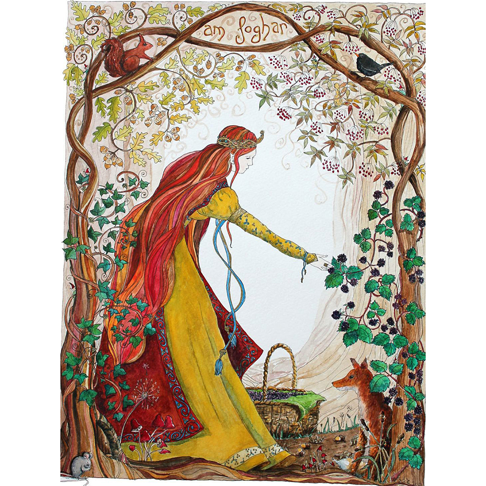

35*45CM-Round Drill Diamond Painting-Vine Garden Girl, 501 Original