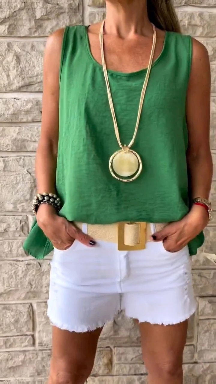 Summer Round Neck Sleeveless Top