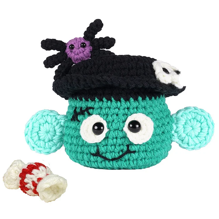 Sugar Bag Green Monster Halloween Crochet Kit For Beginners Ventyled