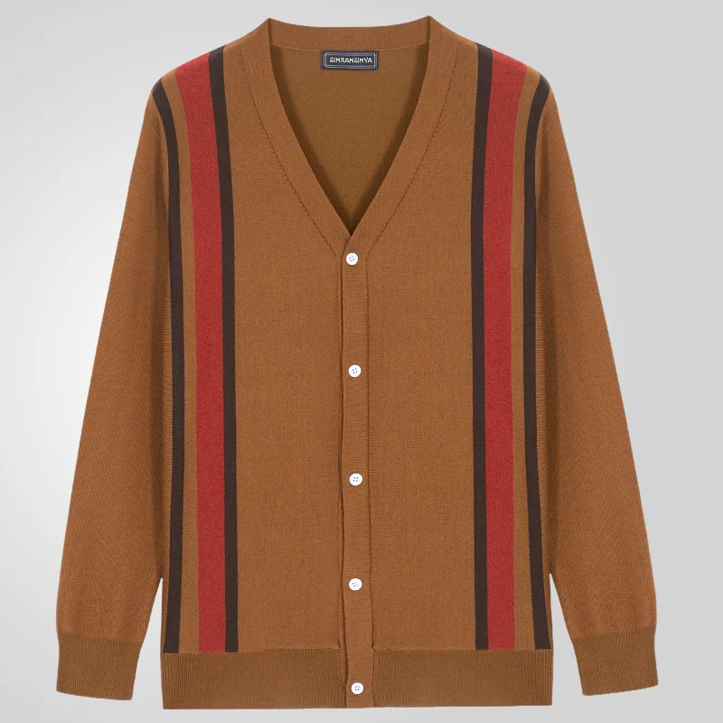 Uveng Uveng Men's New Spring Men's Knit Dress V-Neck Long Sleeve Sweater SY0126