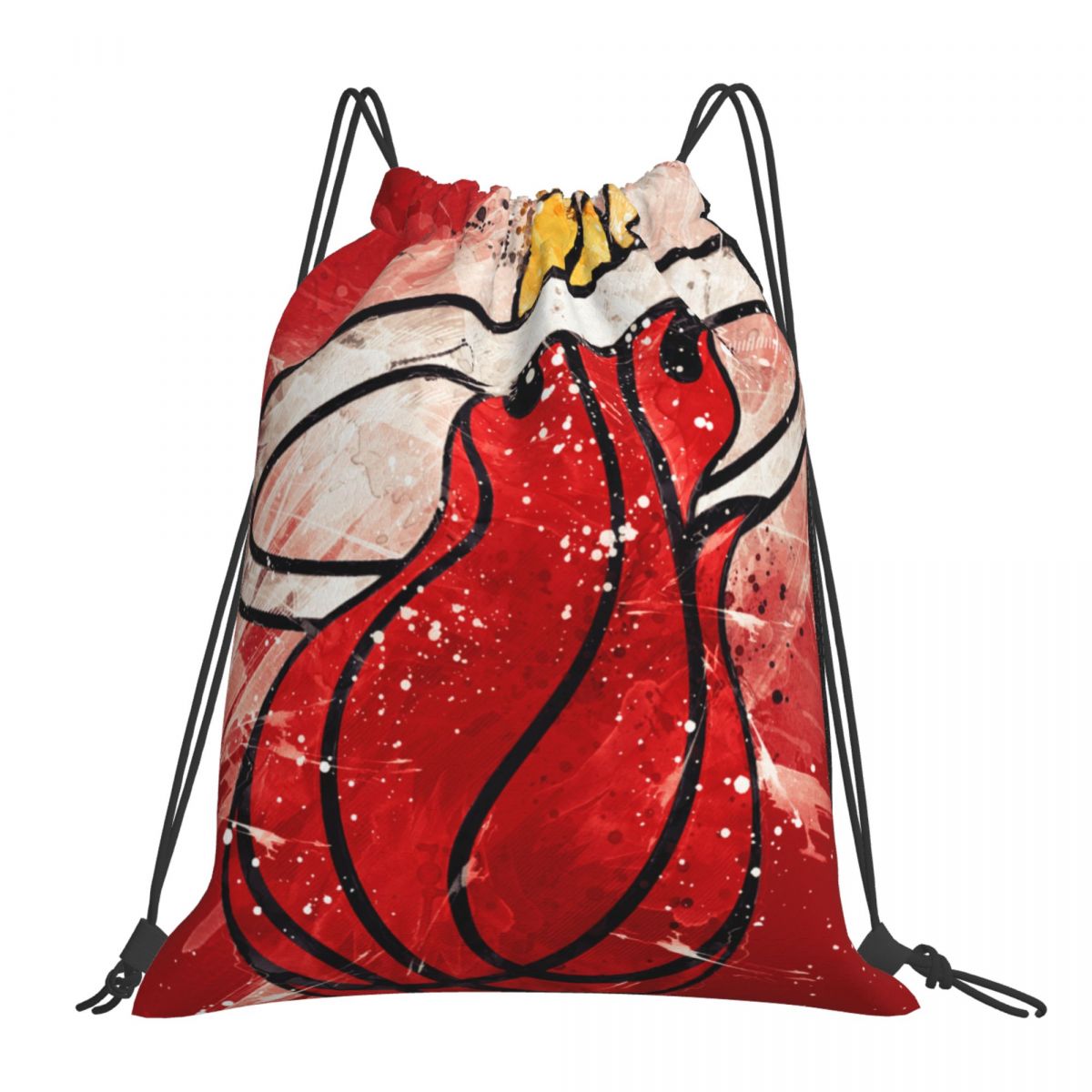 Miami Heat Grunge Art Logo Waterproof Adjustable Lightweight Gym Drawstring Bag