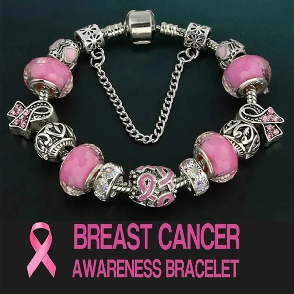 Women plus size clothing Breast Cancer Awareness Bracelet-Nordswear