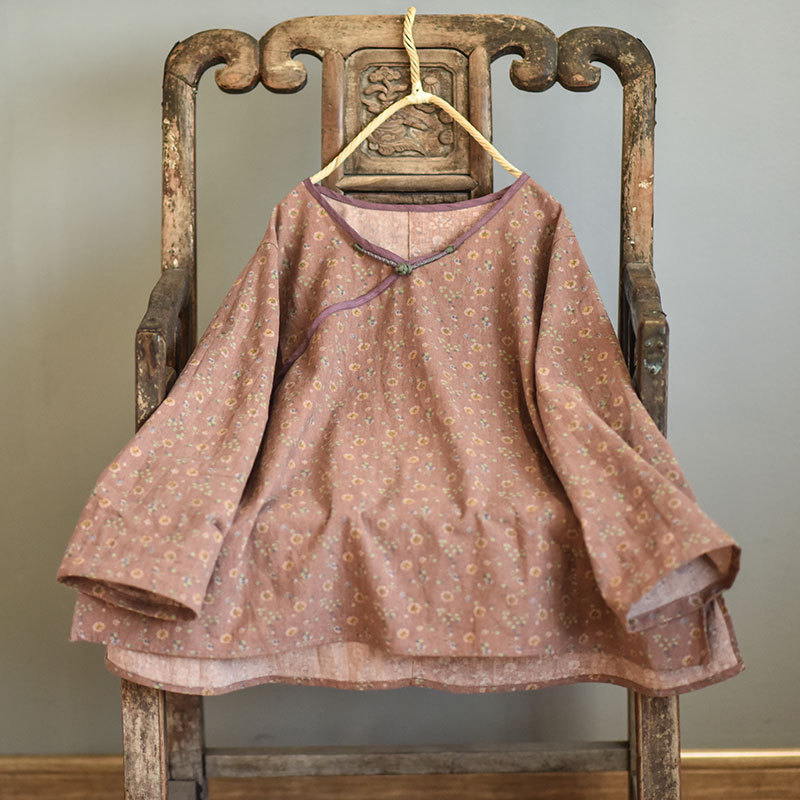 Original Short Cotton Small Floral Print Shirt