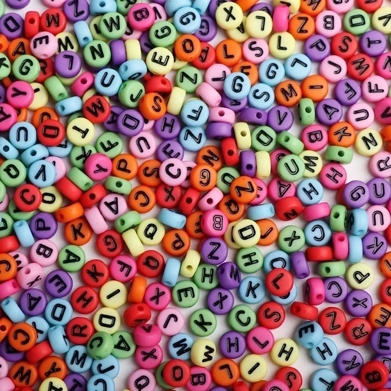 400 Pieces 4 * 7mm Arylic Letter Beads