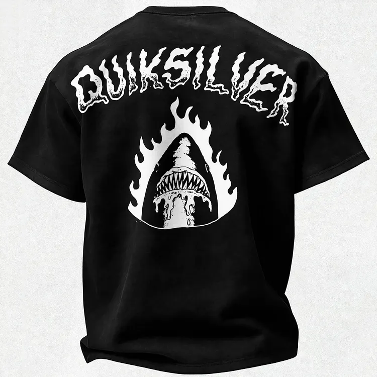 Shark Flame Quiksilver Printed Men's T-shirt
