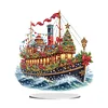 (US Local)Xmas Sailboat DIY Table Top Diamond Painting Desktop Ornaments Kit