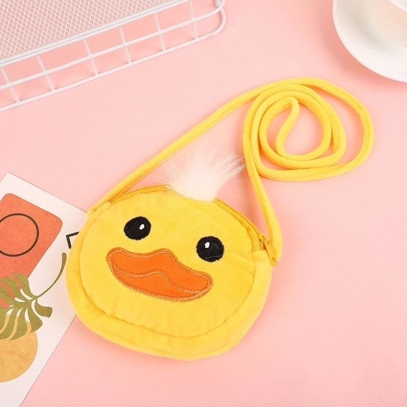 Kid’s Small Plush Rabbit Cat Elephant Cute Zipper Crossbody Bag