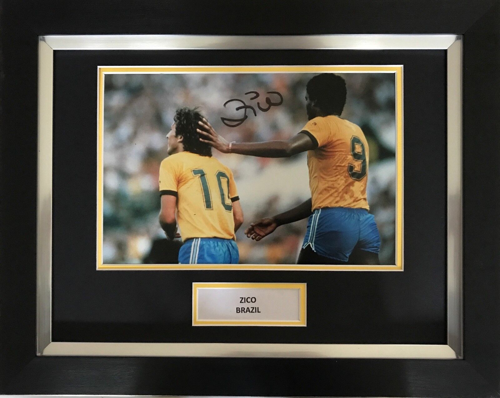 ZICO HAND SIGNED BRAZIL AUTOGRAPH FRAMED Photo Poster painting DISPLAY.