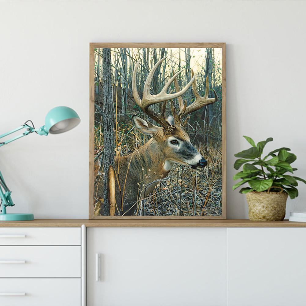 

(Multi-Size) Deer Nature - Round/Square Drill Diamond Painting 40*30CM/50*40CM, Round diamond 30*40cm, 501 Original