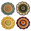 Crochet Colorful Mandala Coaster Handmade DIY Material Package with Crochet Hook