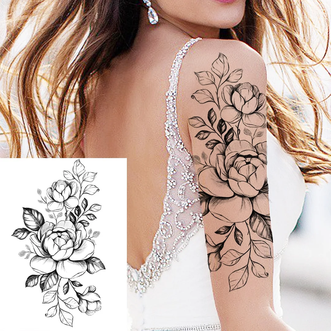 Watercolor Lavender Reed Morning Glory Flower Tattoos Temporary Women Sexy Custom Tattoo Stickers Flash Fake Girls Tato Ankle