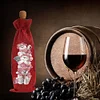 2pcs Christmas Diamond Art Linen Wine Gift Bag Diamond Painting Red Wine Bag Kit