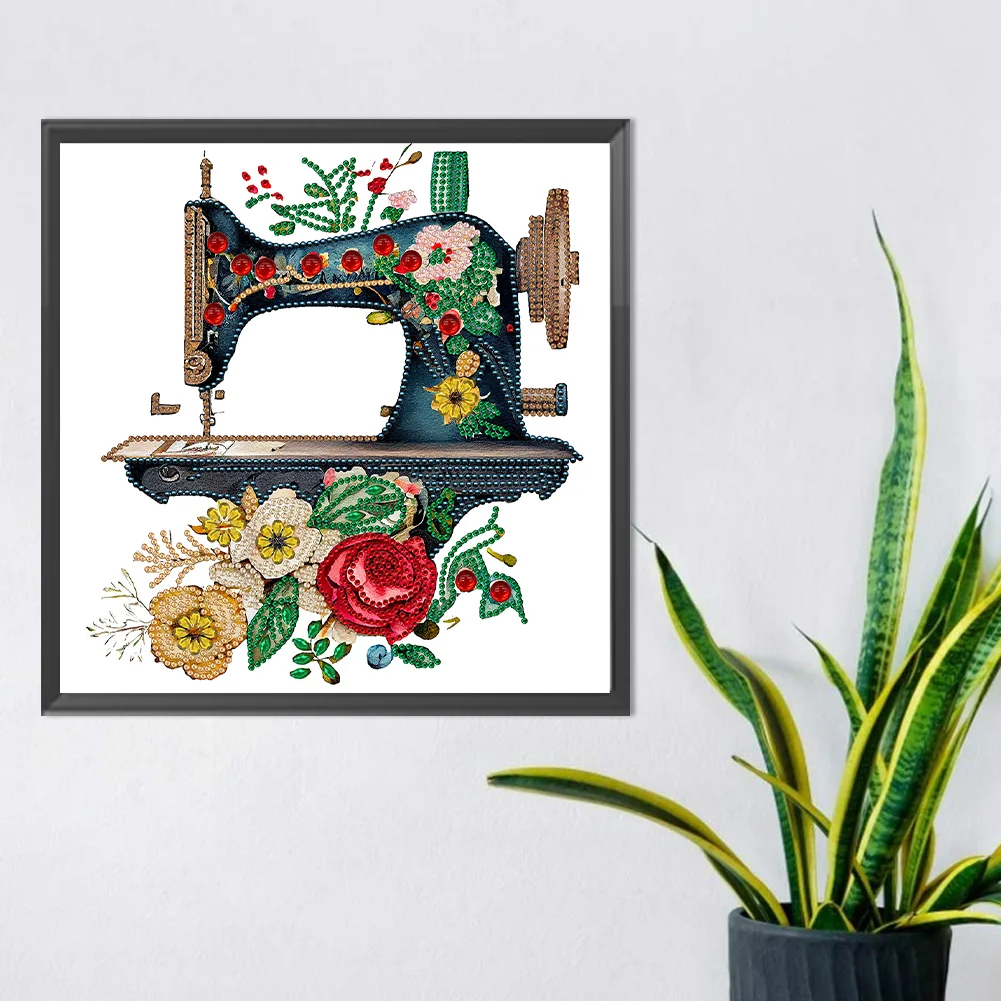 Diamond Painting - Partial Special Shaped Drill - Sewing Machine(30*30cm)