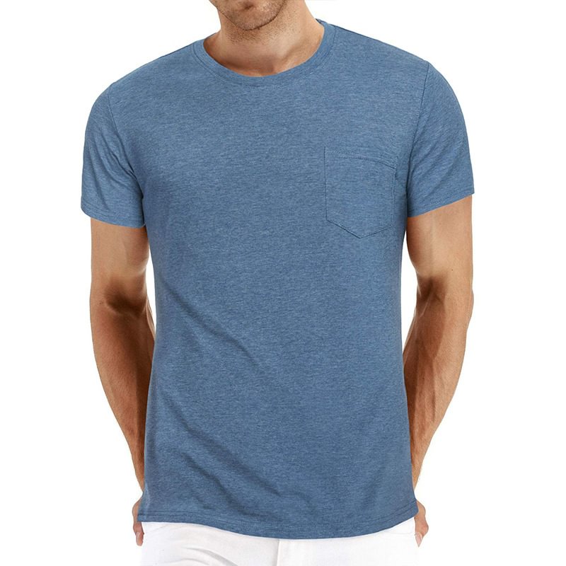 Men's Solid Color Pocket Cotton T-Shirt-Compassnice®