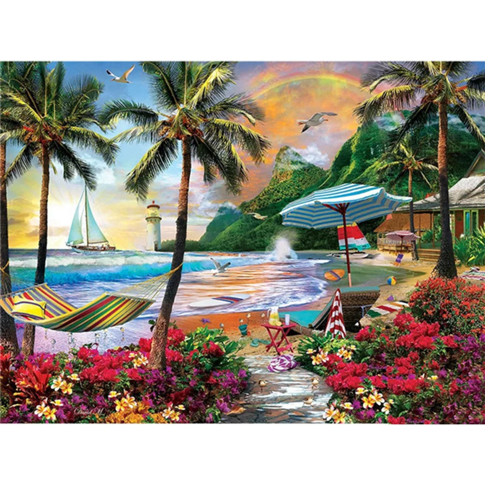 Diamond Painting - Full Round/Square Drill - Seaside Scenery(30*40 - 50*60cm)