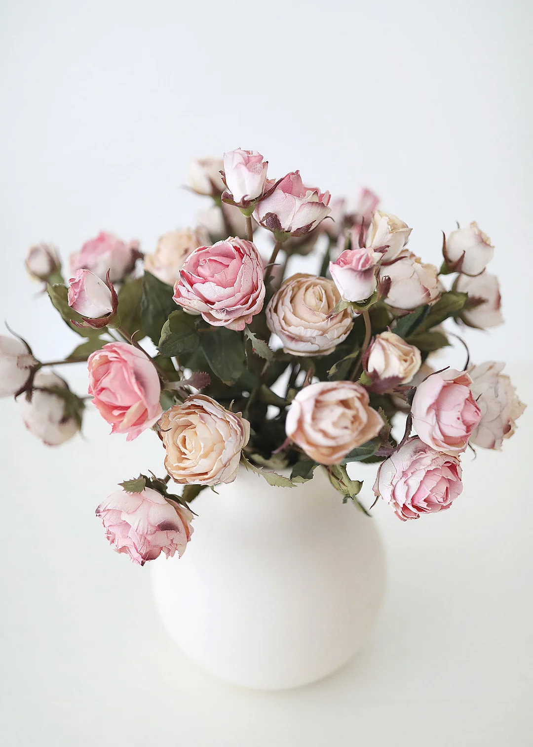 Pink Mauve Faux Dried Roses - 21"