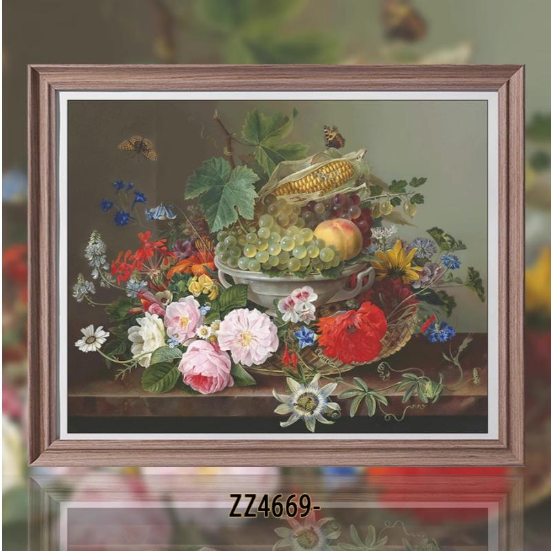 【ZZ4669- Autumn Fragrance of Flowers and Fruits】 Painting Fairy Cross Stitch