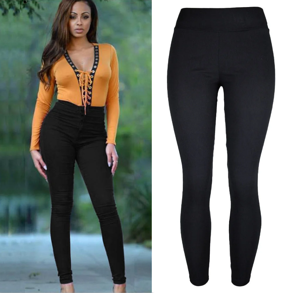 Uveng Commuting Autumn Women's High Waist Skinny Cropped Pencil Casual Pants