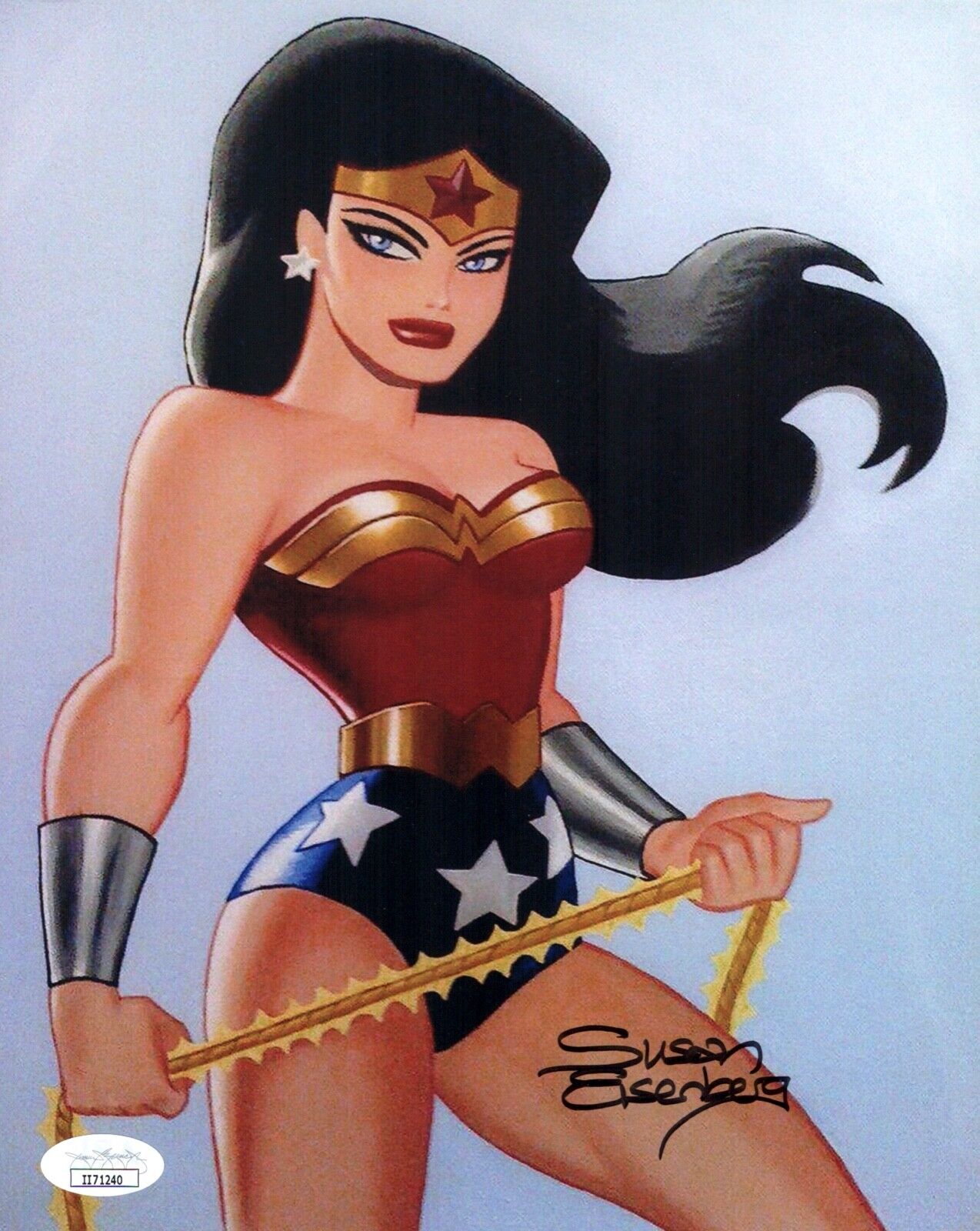 SUSAN EISENBERG Signed WONDER WOMAN Justice League 8x10 Photo Poster painting Autograph JSA COA