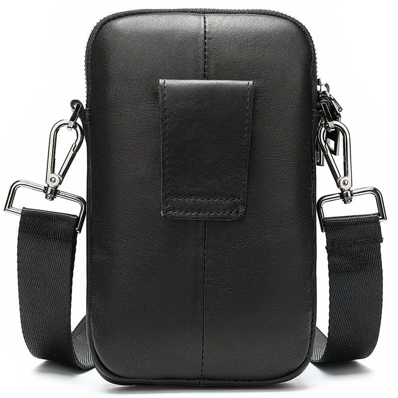 Men's Leather Belt Bag Retro Multi-Function Shoulder Bag