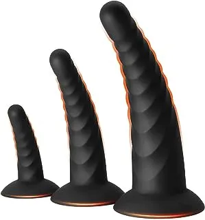 pornhint Pornhint Anal Butt Plug Training Sets,Black Silicone Adult Sex Toys with Strong Suction Cup,Three Sizes of Prostate Massager for Men and Women
