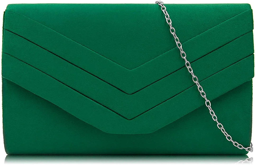 Suede Envelope Evening Purses Crossbody Shoulder Clutch Bag