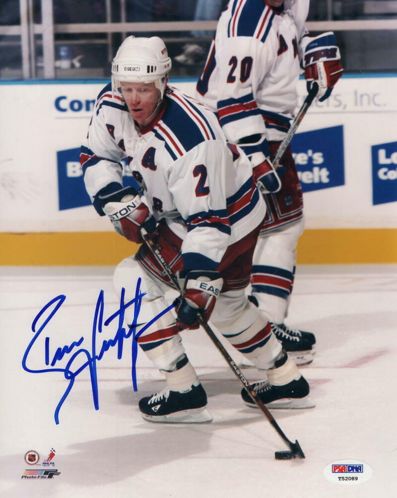 BRIAN LEETCH SIGNED AUTOGRAPH 8x10 Photo Poster painting - NEW JERSEY RANGERS LEGEND, RARE PSA