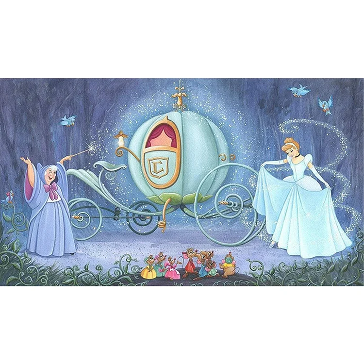 Disney Cinderella And Fairy Godmother 11CT Stamped Cross Stitch 67*40CM