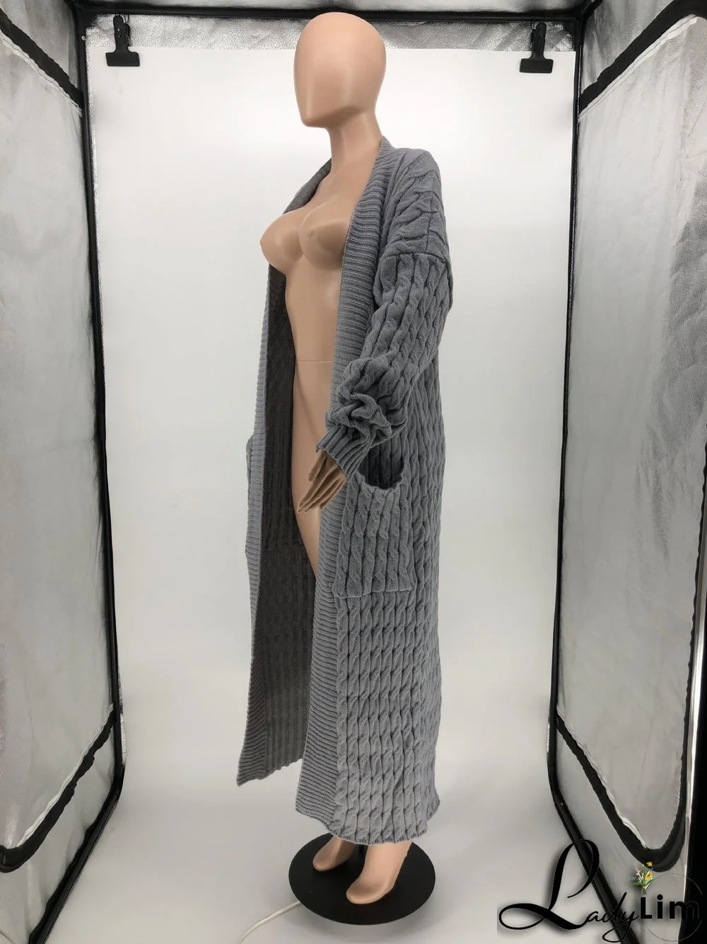 Women Winter Long Sleeve Plush Long Sweater Jacket