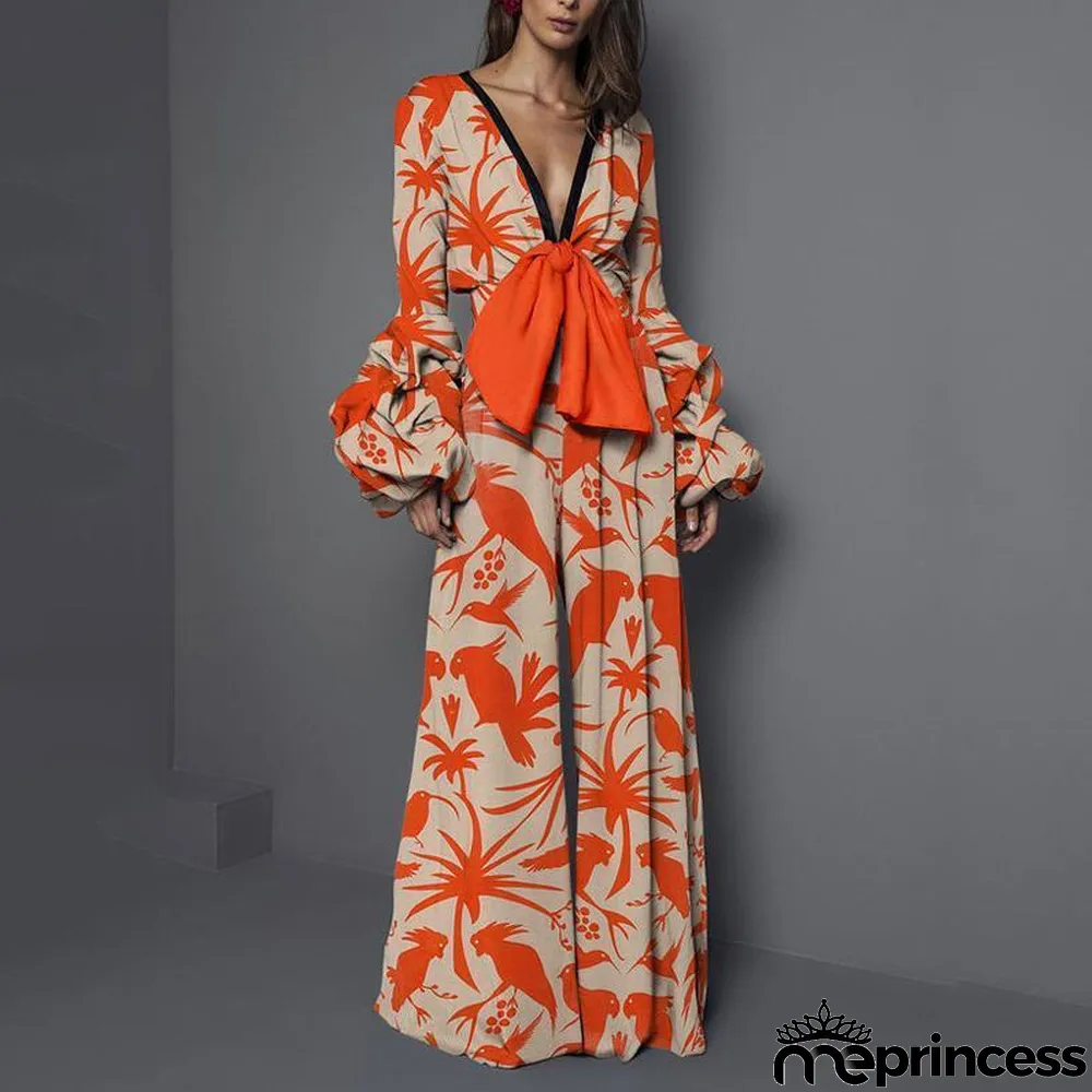 Women's Jumpsuit Dress Fashion Sexy Print Dress