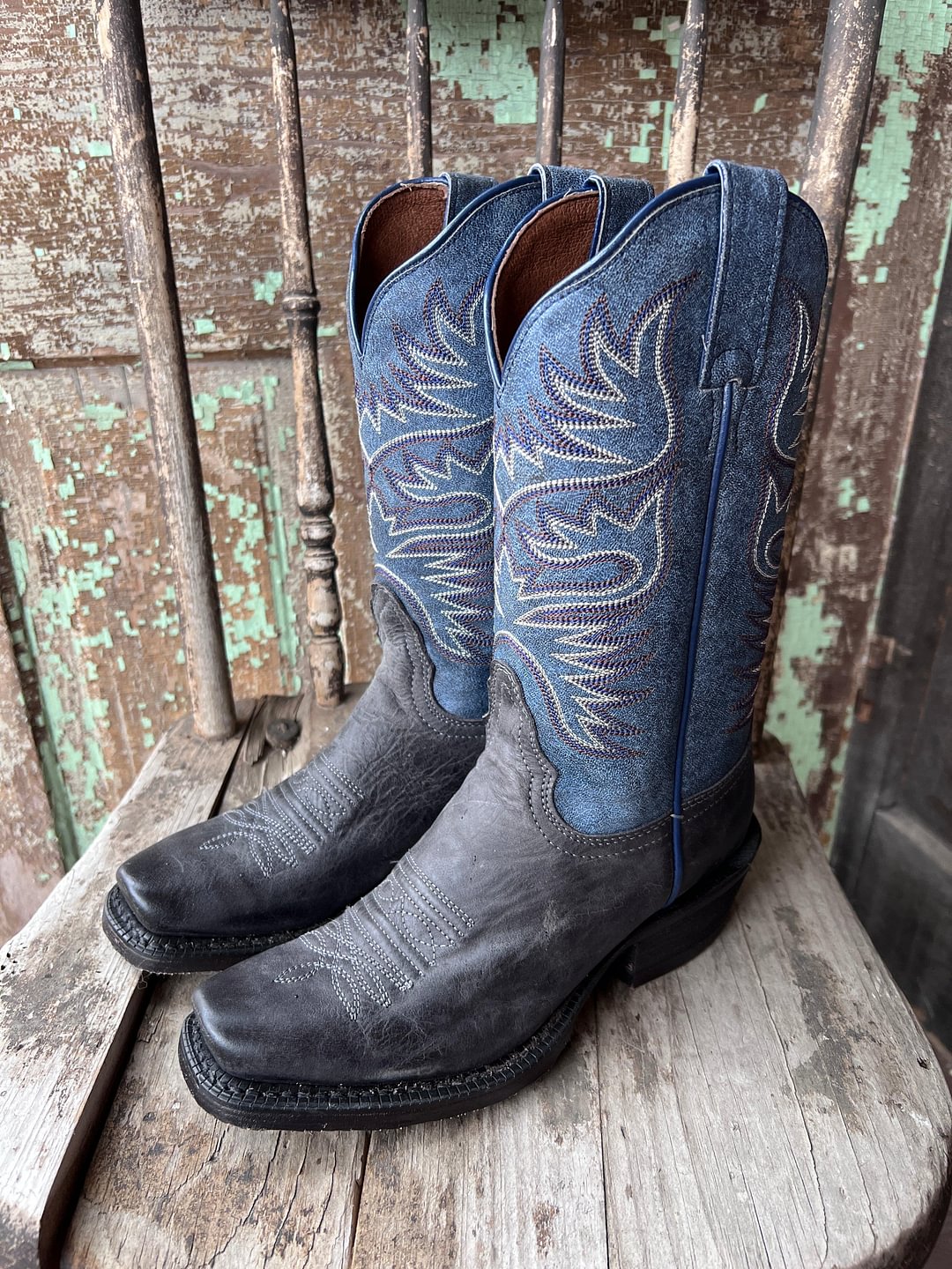 Nocona Women's Elisabet Vintage Navy Square Toe Western Boots HR4500