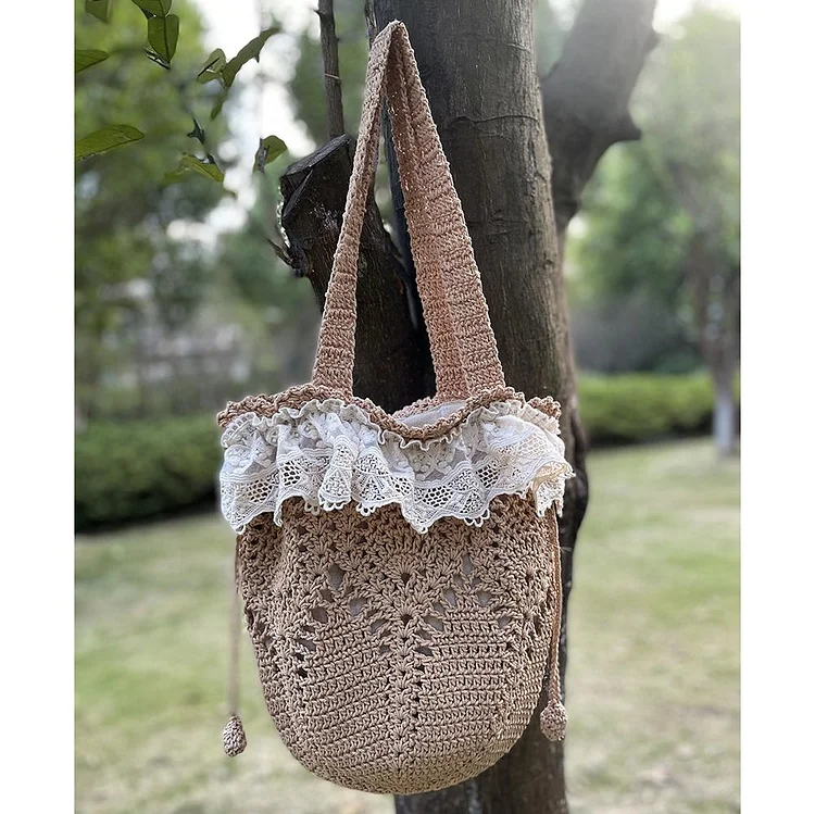 Fairy Tales Aesthetic Cottagecore Fashion Handmade Forest Girl Lace Bag QueenFunky