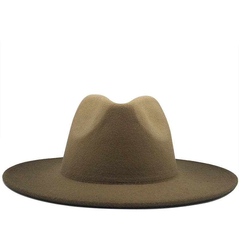 Unisex Minimalist Solid Color Flat Eaves Fedora Hat