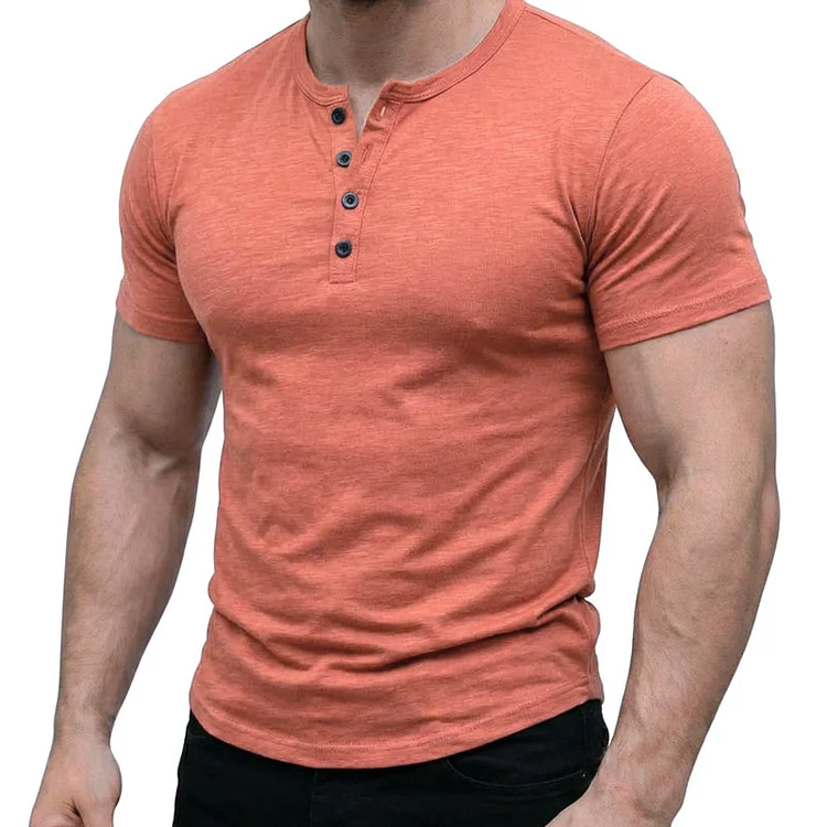 👕 JETZT 50 % RABATT! 🔥 Herren Kurzarm-Henley-T-Shirt &ndash; Klassischer Stil, weicher Stoff & perfekt f&uuml;r den t&auml;glichen Gebrauch 🏠