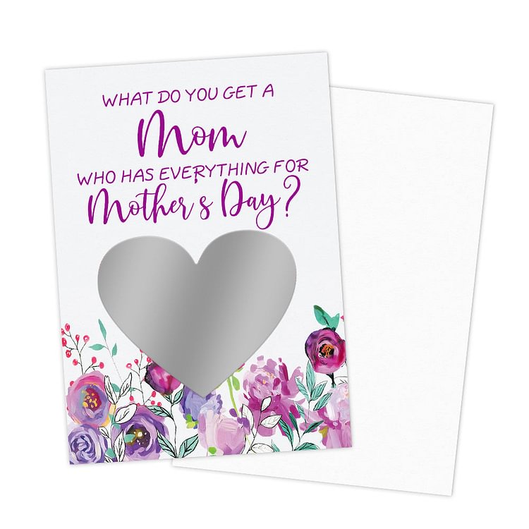 Custom Scratch Card Purple Flower Scratch Off Gift Card for Mom