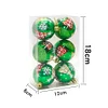6 BOXES Christmas Tree Green Red Hanging Decoration 6cm Golden Paiting Balls 6PCS Home Party Festive Props