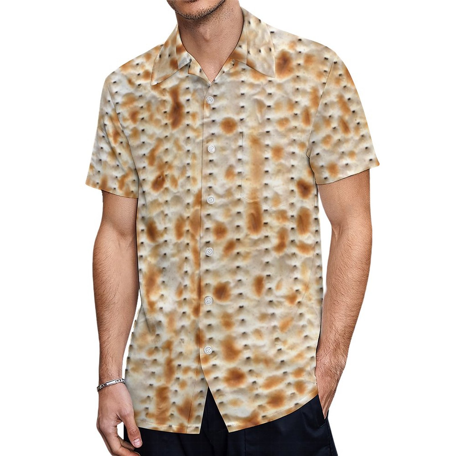 Matzah Magnified Passover Hawaiian Shirt Mens Button Down Plus Size Tropical Hawaii Beach Shirts