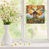 1PC-Diamonds Painting Stained Glass Windmill Wall Sticker Home Decor