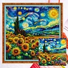 Starry Sky Sunflower - 18CT Counted Cross Stitch - 50*50cm - Flower
