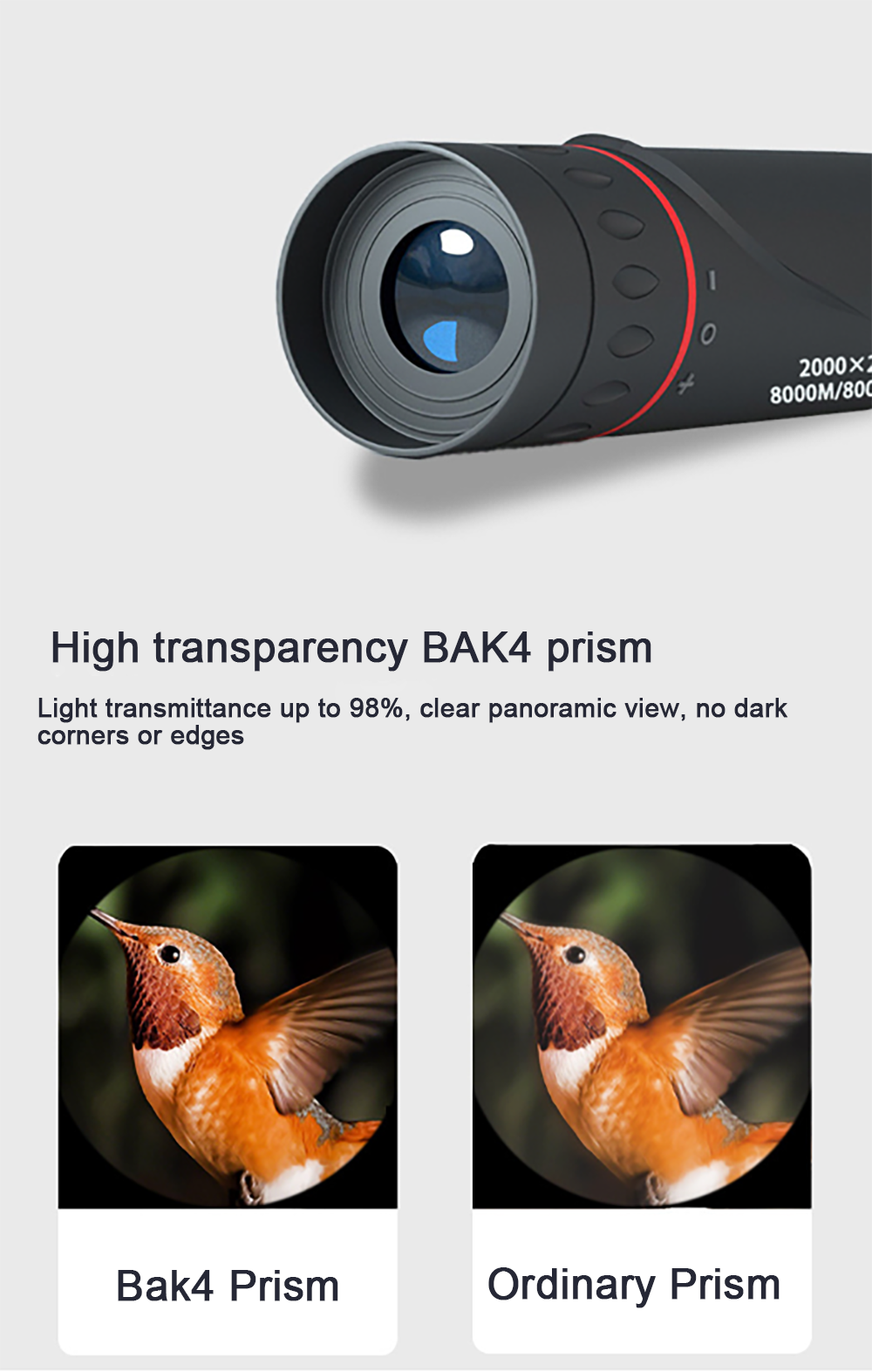 Likron Watches Compact High-Definition Portable Monocular Telescope with Smartphone Adapter - Ideal for Bird Watching